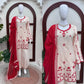 Ivory Threadwork Harem Suit Set