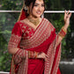 Crimson Bridal Sequin Saree With Dupatta