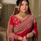 Crimson Bridal Sequin Saree With Dupatta