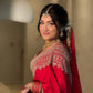 Crimson Bridal Sequin Saree With Dupatta