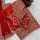 Crimson Bridal Sequin Saree With Dupatta