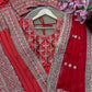 Crimson Bridal Sequin Saree With Dupatta