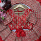 Crimson Bridal Sequin Saree With Dupatta