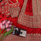 Crimson Bridal Sequin Saree With Dupatta