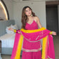 Magenta Mirror Lace Sharara Set