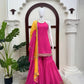 Magenta Mirror Lace Sharara Set