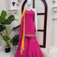 Magenta Mirror Lace Sharara Set
