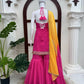 Magenta Mirror Lace Sharara Set