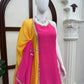Magenta Mirror Lace Sharara Set