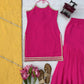 Magenta Mirror Lace Sharara Set