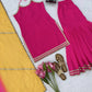 Magenta Mirror Lace Sharara Set