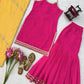 Magenta Mirror Lace Sharara Set