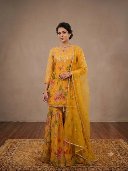 Floral Print Sharara Suit