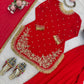 Embroidered C by C Faux Georgette Sharara Set with Dupatta