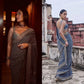 Designer Fox Georgette Saree with Katdana and Real Mirror Work for Wedding Festive Party Wear Looks