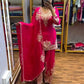 Luxury Chinnon Silk Embroidered Suit Set with Palazzo & Dupatta