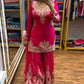 Luxury Chinnon Silk Embroidered Suit Set with Palazzo & Dupatta