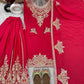 Luxury Chinnon Silk Embroidered Suit Set with Palazzo & Dupatta