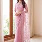 Sequin Vine Embroidered Net Saree