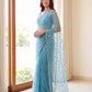 Sequin Vine Embroidered Net Saree