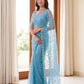 Sequin Vine Embroidered Net Saree