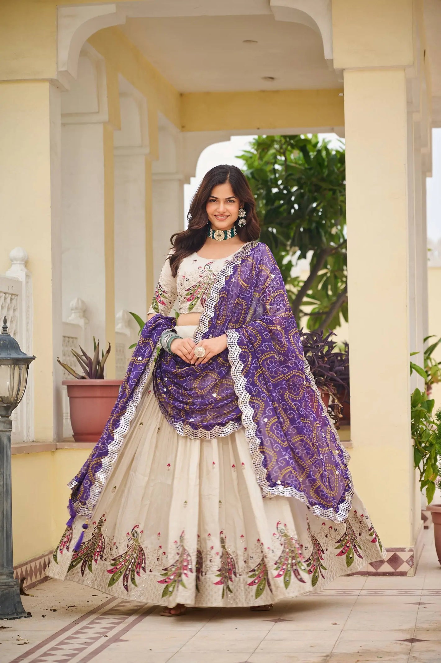Embroidered Tissue Silk Festival Lehenga Choli