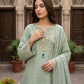 Sage Cording Stone Sharara Set
