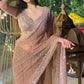 Elegant Sequin Dori Work Net Saree for Wedding and Festive Occasions