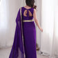 Shop Ready to Wear Georgette Saree with Lace Border and Mirror Pallu for Party Festive Wear