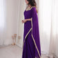 Shop Ready to Wear Georgette Saree with Lace Border and Mirror Pallu for Party Festive Wear