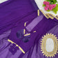 Shop Ready to Wear Georgette Saree with Lace Border and Mirror Pallu for Party Festive Wear