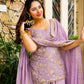 Lilac Sequin Zari Sharara Set