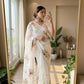 Ivory Floral Khatli Saree