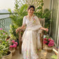 Ivory Floral Khatli Saree