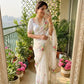 Ivory Floral Khatli Saree