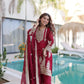 Embroidered Fendi Silk Kurta Pant Set with Dupatta