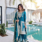 Embroidered Fendi Silk Kurta Pant Set with Dupatta
