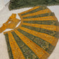 Mustard Sage Panel Lehenga Set