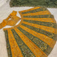 Mustard Sage Panel Lehenga Set