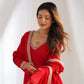 Red Vichitra Silk Anarkali Gown