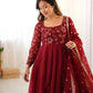 Embroidered Crunchy Silk Anarkali Suit Set with Dupatta