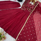 Embroidered Crunchy Silk Anarkali Suit Set with Dupatta