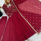 Embroidered Crunchy Silk Anarkali Suit Set with Dupatta
