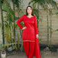 Blush Pink Satin Silk Kurta Salwar Set for Festive and Wedding Wear