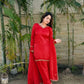 Blush Pink Satin Silk Kurta Salwar Set for Festive and Wedding Wear