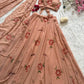 Georgette Handpainted Lehenga Set with Draped Dupatta Blouse