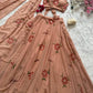 Georgette Handpainted Lehenga Set with Draped Dupatta Blouse