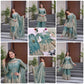 Heavy Two Tone Fendy Satin Silk Embroidered Gown with Sharara & Dupatta – Designer Ethnic Wear