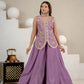 Lilac Sequin Embroidered Sharara Set