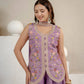 Lilac Sequin Embroidered Sharara Set